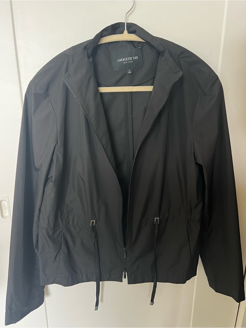 Lafayette 148 New York Black Drawcord Zip Jacket